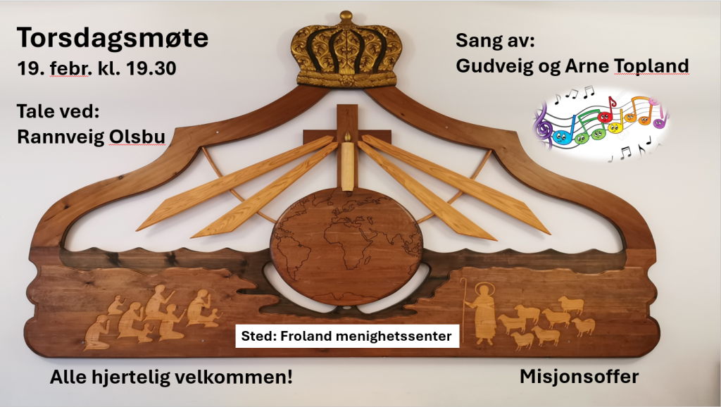 Torsdagsmøte 19. februar kl. 19.30. 1